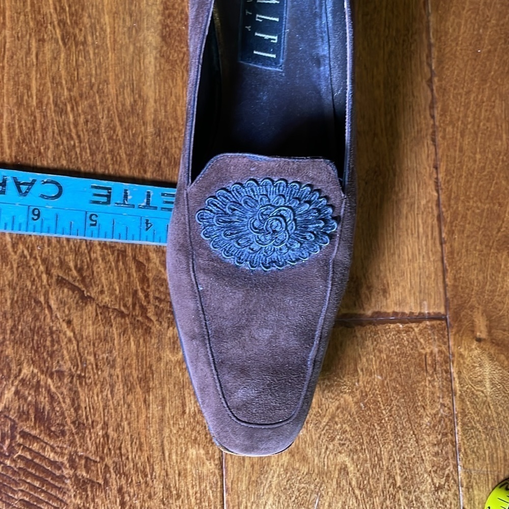 Amalfi Italy Brown & Black Suede Low Heeled Pumps - Size 10B - Picture 10 of 11